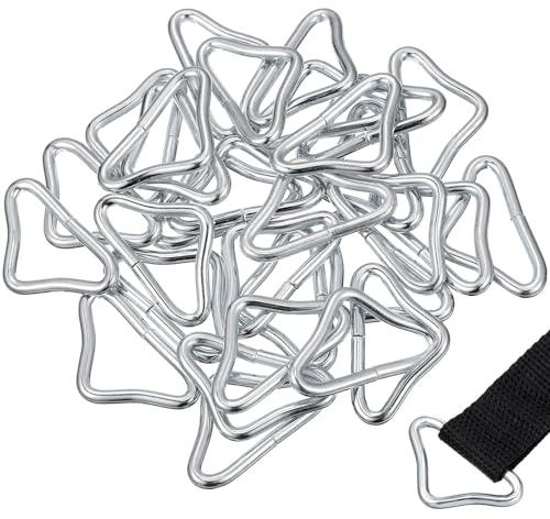 PAMINGONO 30 Stück Verzinkte Metall Dreieckringe für Trampolin Stabile Trampolin Dreiecksschnallen zur Befestigung von Gurtband und Netz Langlebige Trampolinteile für Reparatur und Ersatz