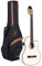 Ortega Guitars Konzert Gitarre Elektro-Akustisch – 4/4, Slim Neck, Thinline Body – Family Series Pro – Inklusive Gig Bag – Massive Engelmann Fichte, Mahagoni, Weiß (RCE145WH)