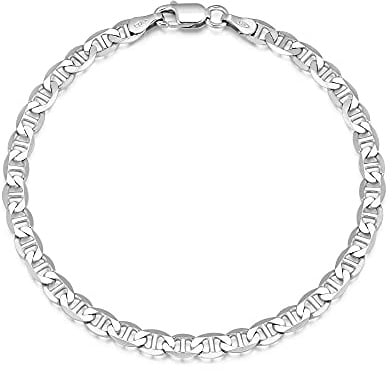 Stegpanzerarmband 4mm Breite - massiv 925 Silber, Länge wählbar 16-25cm…