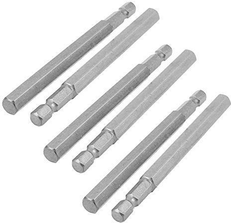 sourcing map 6 Stück 1/4 Shaft 8mm Innensechskant Kopf 100mm Lang Magnet Schraubendreher Bit de