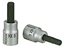 Proxxon Innensechskant-Einsatz 3/8“ (HX 11, für Steckschlüssel, aus Chrom-Vanadium-Stahl, Ratschenschlüssel Einsatz) 23573