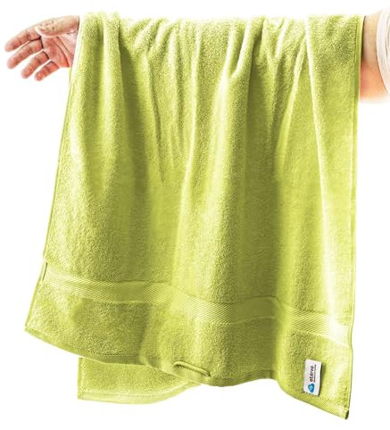 etérea Carli Frottee Handtücher Set - 100% Baumwolle - Oekotex 500 GSM - Bath Towel Frottiertücher - Saunatuch, Badehandtuch Groß 80x200 cm - Lime