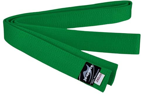 Ju-Sports Budogürtel - grün, Baumwolle I Kampfsport Gürtel Für Budo-Sportarten, Judo, Karate, Kickboxen & mehr I Ca. 4 cm breiter Martial Arts Gürtel I 320 cm