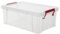 Clear Sturdy Plastic 10L Clip Top Space Master A4 CD Shoe Storage Box/Container with Red Handles