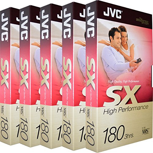 5 x 3Hrs High Quality JVC Blank VHS Video Tape Cassette For High Performance and Repeat Use SX180