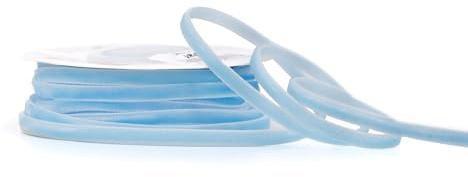 Samtband 3mm x 10m Rolle - FARBAUSWAHL in 3/6/10/16/22/25/50mm - farbecht & waschbar - Schleifenband zum Nähen - Geschenkband zum Verpacken Dekorieren Basteln - Hellblau