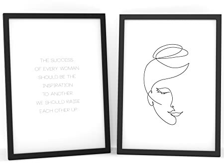 Papierschmiede® Spruch Poster 2er Set DIN A4 (21x30 cm) Motiv: The Success of Every Woman, Typografie Bilder Wohnzimmer Schlafzimmer ohne Rahmen