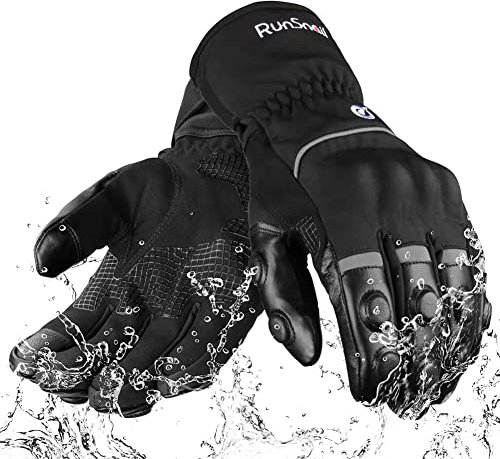 2KP CE Winter Motorradhandschuhe für Männer und Frauen - Winddichte, Wasserdichte Stulpen Biker Handschuhe mit Hartem Knöchelschutz und Touchscreen Funktion für BMX, ATV, MTB