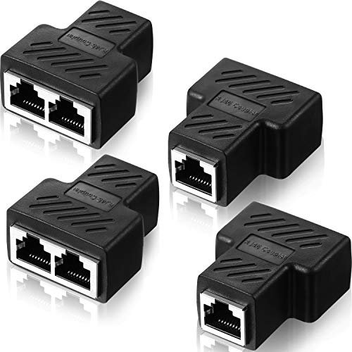 4 Pezzi RJ45 Connettori Splitter Ethernet Connettori Splitter Ethernet Adattatore da 1 a 2 Connettore LAN Compatibile con Cavo Cat5 Cat6, Due Computer Possono Navigare in Internet Contemporaneamente