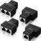 4 Pezzi RJ45 Connettori Splitter Ethernet Connettori Splitter Ethernet Adattatore da 1 a 2 Connettore LAN Compatibile con Cavo Cat5 Cat6, Due Computer Possono Navigare in Internet Contemporaneamente