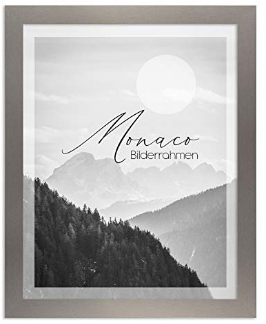 BIRAPA Monaco Bilderrahmen Holz 50x75 cm Anthrazit - Wechselrahmen Bilderrahmen Plexiglas - für Fotos, Bilder & Poster