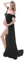 FEOYA Robes Enceintes Maternité Photographie Robe Sexy Longue Jupe en Mousseline de Soie Fente Avant pour Souvenirs Photographie Noir L