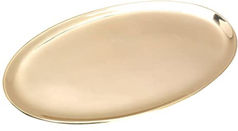 NKlaus Kerzenteller oval 17x10cm Messing Kerzenständer Taufkerze Kerzenhalter - Desinger Dekoteller poliert - Kerzenuntersetzer Stumpenkerzen Kommunion Taufe Gold Glanz 10506