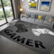 Xisnuient Gamer Controller Teppiche Rutschfeste Fußmatte Runner Teppich für Wohnzimmer Schlafzimmer Kinder Spiel Krabbelmatte Teenager Junge Graffiti Spielkonsole Großer Rugs (Grau,140x200 cm)