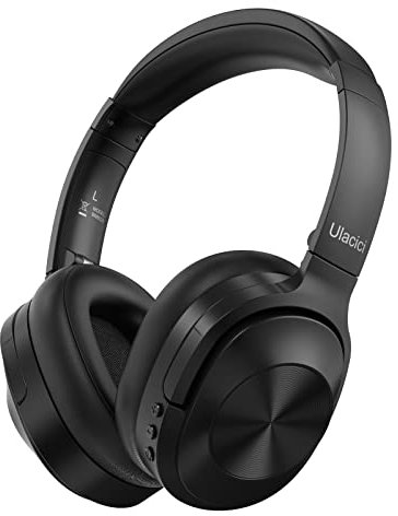 Cuffie con cancellazione attiva del rumore, cuffie wireless con cancellazione del rumore, microfono 40 ore di riproduzione wireless Bluetooth cuffie 3D basso tono di basso ricarica rapida