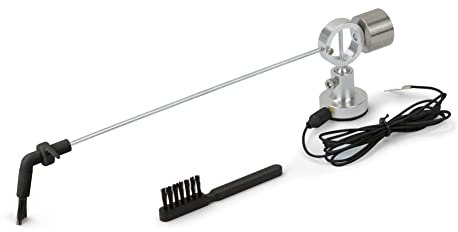 Dynavox Mitlaufbesen für Schallplatten, Reinigungs-Arm aus Aluminium mit Carbon-Bürstenkopf, mit Höhenverstellung