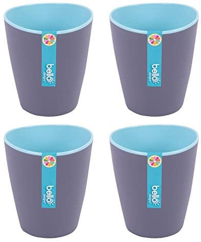 YöL Set of 4 Two Tone Plastic Tumblers Reusable Camping Summer Party BBQ Caravan Cups Glasses