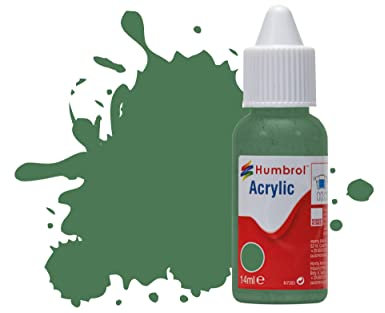 Humbrol Acrylic Paint No 101 Mid Green Matt dropper bottle,14ml