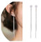 Yheakne - Pendientes de cadena de serpiente bohemia, tuerca de cristal cúbico de plata, pendientes colgantes largos, pendientes de gota lineales largos, joyería para mujeres