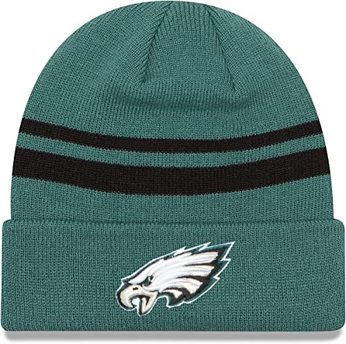 New Era Offizielle NFL Strickmütze für Erwachsene, klassisch, gestreift, für kaltes Wetter, Philadelphia Eagles, Einheitsgröße