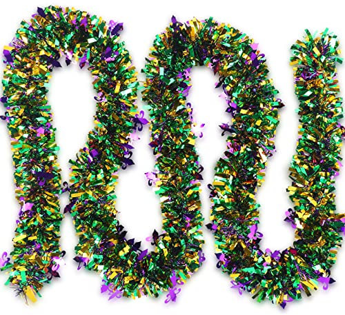 Jutom Oster-Lametta-Girlande, künstliche Ostergirlande, Metallic, zum Aufhängen, Mardi Gras Girlande, Kamin, Glitzerkranz, Dekoration für Ostern, Party, Treppengeländer (Lively Style)