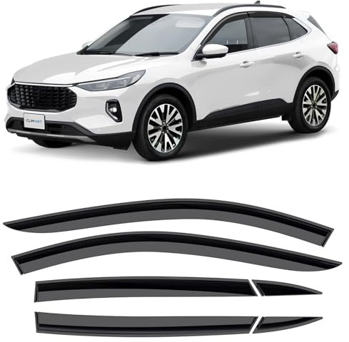 CLIM ART Windabweiser für/kompatible mit Ford Kuga 2019-2025 (III) - Stick-on Regenabweiser - Autofenster Sonnen-& Regenschutz - Windabweiser Autofenster - Einfache Montage - Garantie 6 Set