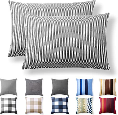 Alreya 2er-Set Renforcé Kissenbezug 40 x 60 cm - 100% Baumwolle mit YKK Reißverschluss, Superweicher Kopfkissenbezug 40x60, Kissenhülle, Graue Diamanten, nur Kissenbezug
