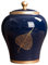 Dickly Tarro de Jengibre de cerámica de Estilo Chino Antiguo, Tarro de Almacenamiento, jarrón Decorativo, Caddy de té Tradicional con Tapa, Lata para, Azul
