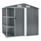 Homgoday Gartenhaus mit Gestell Grau 205x130x183 cm Eisen Outdoor Garten Lagerhaus Aufbewahrungsbox Gartenmöbel