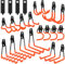 AojSup 22 piezas de pared para garaje y almacenamiento de mangueras, ganchos de garaje de alta resistencia, ganchos de garaje para herramientas eléctricas, herramientas, escaleras, mangueras (naranja)