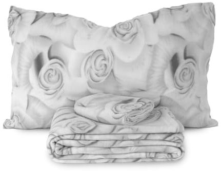 Morbidissimi Completo lenzuola Roses in Pile dimensioni varie J925 Singolo GRIGIO
