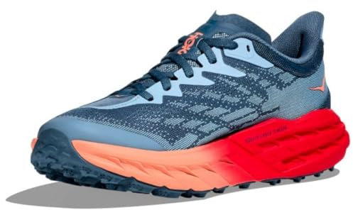 HOKA ONE ONE W Speedgoat 5 Real Teal/Papaya - 8,5, Blau/Rot, 40 EU