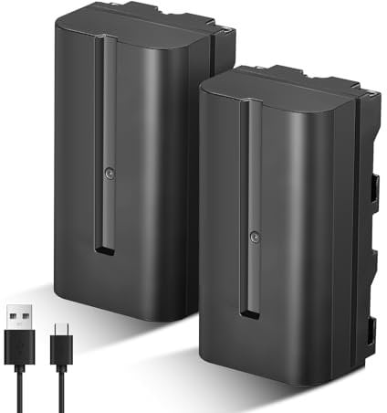 Soonpho 2-Pack NP-F550 Batteria di ricambio Batteria compatibile per Sony NP-F970 F960 F950 F770 F750 F570 F550 per Godox VILTROX Neewer Videocamera/Monitor/Camera