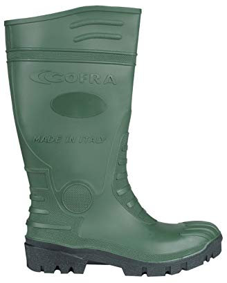 COFRA 00300-N14.W44 Typhoon Green/Black S5 FO SR Taglia 44 Stivale PVC/Nitrile Verde Foresta/Nero - Puntale E Lamina Stivali da Lavoro Scarpe Antinfortunistica