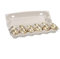 RiloStore 12 STK Ostereier Gold Farben Weiss Hühnereier ausgeblasen o3929 Osterdeko Punkte gesprenkelt Muster Eier Ostern Dekoration Basteln Hühner Ei 12er Set in Eierschachtel Osterschmuck