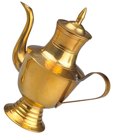 Zerodeko 1 Pc Jarra Retro Decoración China Botella De Vino De Latón Religioso Olla De Cobre Versátil Tetera Vintage La Tetera De Bronce Tajín Olla De Cobre Multifunción