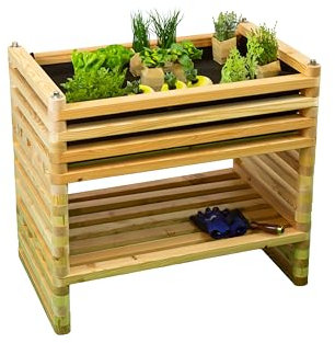 Kaiserbeet® Hochbeet aus Lärchenholz 94x64x80cm [ERWEITERBAR] Blumenkasten für Garten, Balkon & Terrasse - Hochwertig & wetterfest - Kräuterbeet für Gemüse Kräuter & Blumen - Blumenkasten aus Südtirol