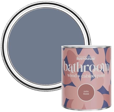 Rust-Oleum Blue Moisture Resistant Bathroom Wood & Cabinet Paint In Satin Finish - Hush 750ml