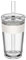 KeepCup Cold Cup - Longplay Double Wall Glass Ice Coffee Tumbler with Lid and Straw - 16oz (454ml) - Chalk