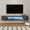 Pmnianhua LED Meuble TV Suspendu, Etagere TV Murale, Meuble TV Suspendu Bois Etagere avec 1 Etagere Ouvertes, Murale Flottante TV Meuble Etagere TV Support, Meuble TV Flottant (180cm, Gris Foncé)