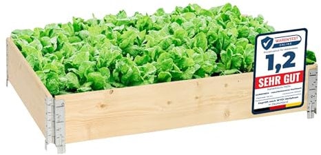 Garronda Orto Rialzato da Esterno per Giardino, Cassoni Orto, Aiuola Rialzata con Telaio in Legno 120x80 cm, Grandi Fioriere per Piante, Fiori, Erbe, Frutta e Verdura GD-0075 (Naturale, 1 pz)
