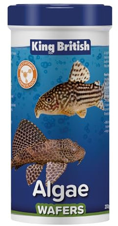 King British – Algae Wafers 200g – Multi-Vitamin Complete Sinking Fish Food – For Bottom Feeding Catfish, Plecostomus & Algae Eating Fish Natural Ingredients