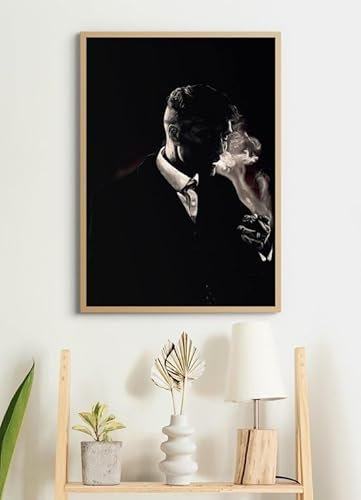Esque - Poster In Holzrahmen - Thomas Shelby - Peaky Blinders - Large 70x50 - Wanddeko - Wechselrahmen