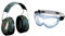 Peltor 3M Optime II Kapselgehörschutz, grün & 3M Vollsichtschutzbrille Fahrenheit FheitAF – Schutzbrille mit AS, AF & UV Beschichtung – Ideal für das Tragen mit Atemschutzmasken oder Brillen