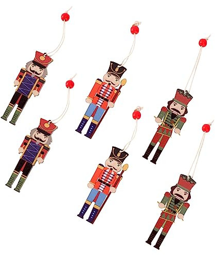 IMIKEYA 18 STK Weihnachtssoldat-anhänger Nussknacker-Dekorationen Weihnachten Weihnachts-nussknacker-Figuren Gemalte Weihnachtsverzierung Weihnachtspuppenfiguren Nussknacker-Puppe Hölzern