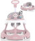 Twinky® Lauflernwagen mit Spielset & Bodenmatte - Robuste 4-fach verstellbare Vorschul-Lauflernhilfe Bordeaux Rot - Ideal als Gehhilfe für die ersten Schritte Ihres Kleinen (Rosa)
