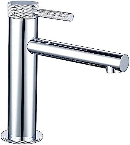 SFEWF Badarmaturen, Messing, Einlochmontage, Einhandgriff, Deckmontage, Waschbecken für heißes und kaltes Wasser, Rot, Rot