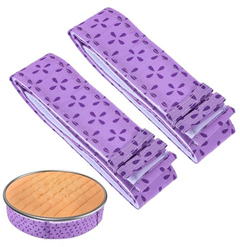 Giantree 2 Pcs Bake Even Strip, Cake Pan Strips Cake Pan Dampen Strips Super Absorbent Thick Cotton Cake Strips for Even Baking Cake Leveler Prevents Crowning with Cleaner Edges