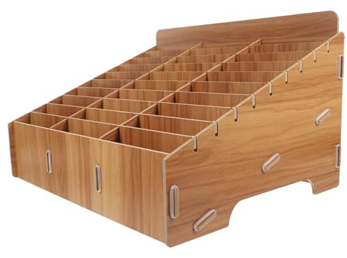 Tofficu Handygarage Schule Holz-Handy- Für Klassenzimmer Multi-Gitter-Taschenrechner-Halter Desktop- Handy-Halter Behälter Handyhülle Für Klassenzimmer Schule Handy Aufbewahrung Schule(30 Gitter)