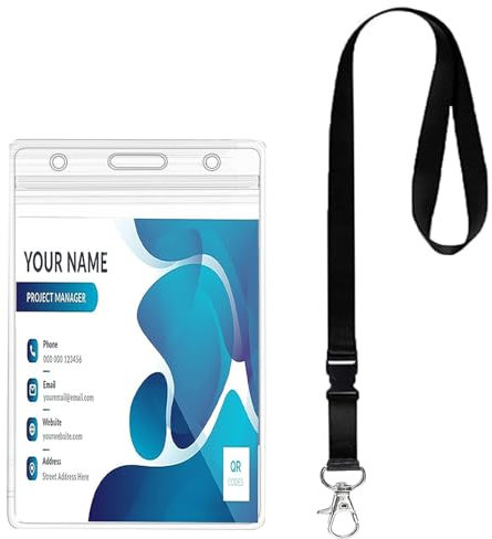 Fhlbestyu 1/2 PCS Porte Badge Cordon Tour de Cou avec Porte-cartes, Porte Carte Tour de Cou Transparent et Etanche, Porte Clés Carte de Travail, Carte D'étudiant, Lanière de Bureau